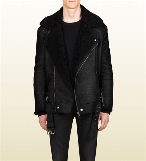 gucci shearling coat mens